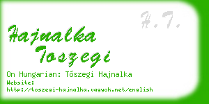hajnalka toszegi business card